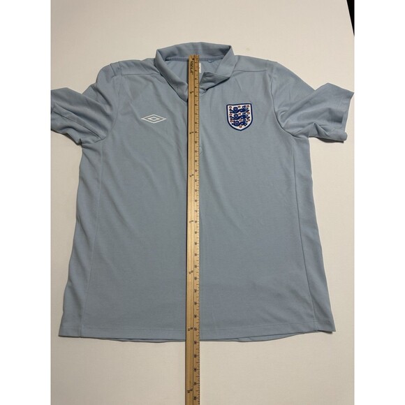 Umbro Team England Polo Shirt Mens Size XL Light Blue Football Soccer World Cup - Picture 12 of 13